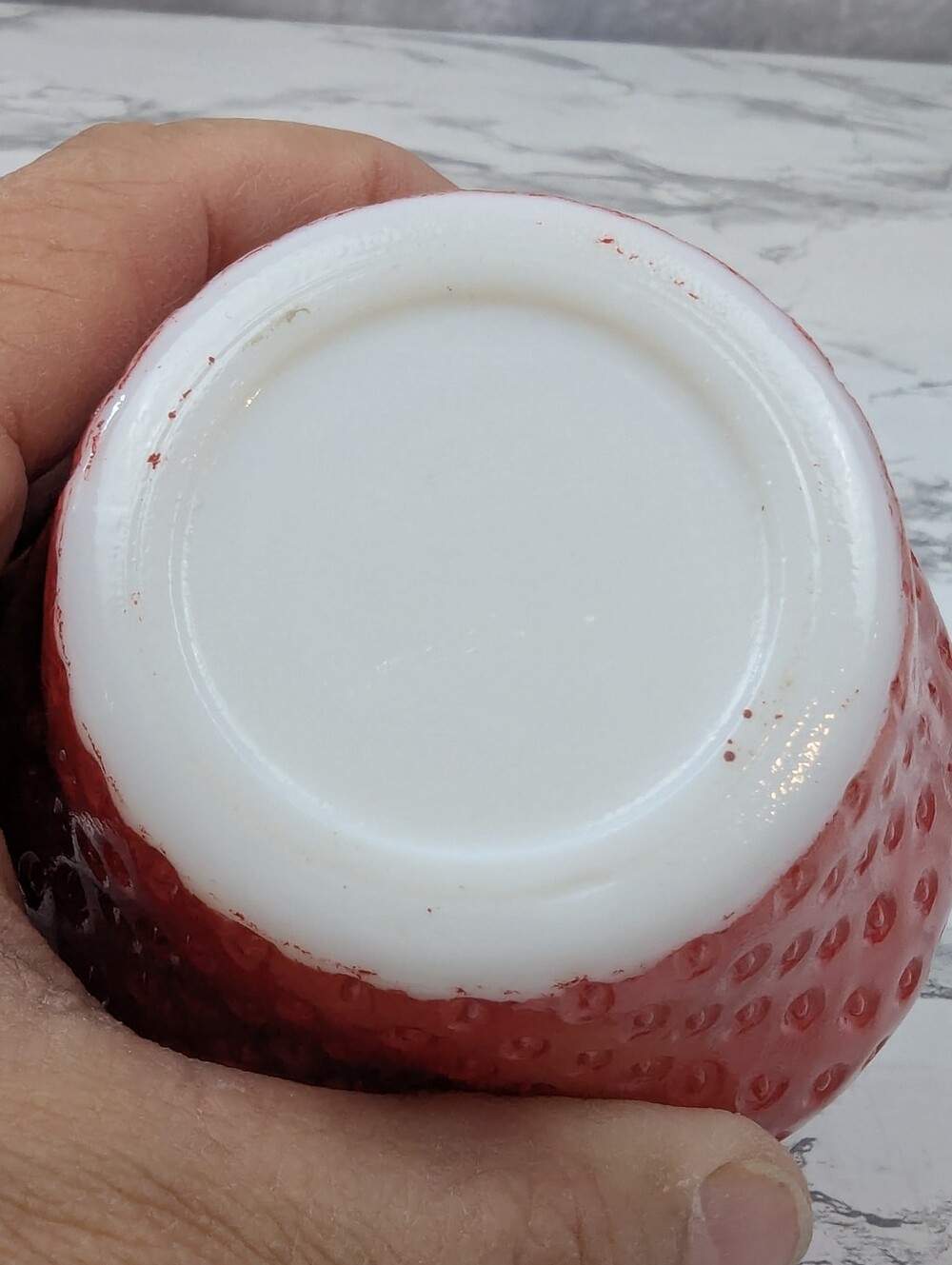 Hazel Atlas Strawberry Milk Glass Lidded Jam Jar Sugar Bowl Cottagecore - Picture 7 of 11